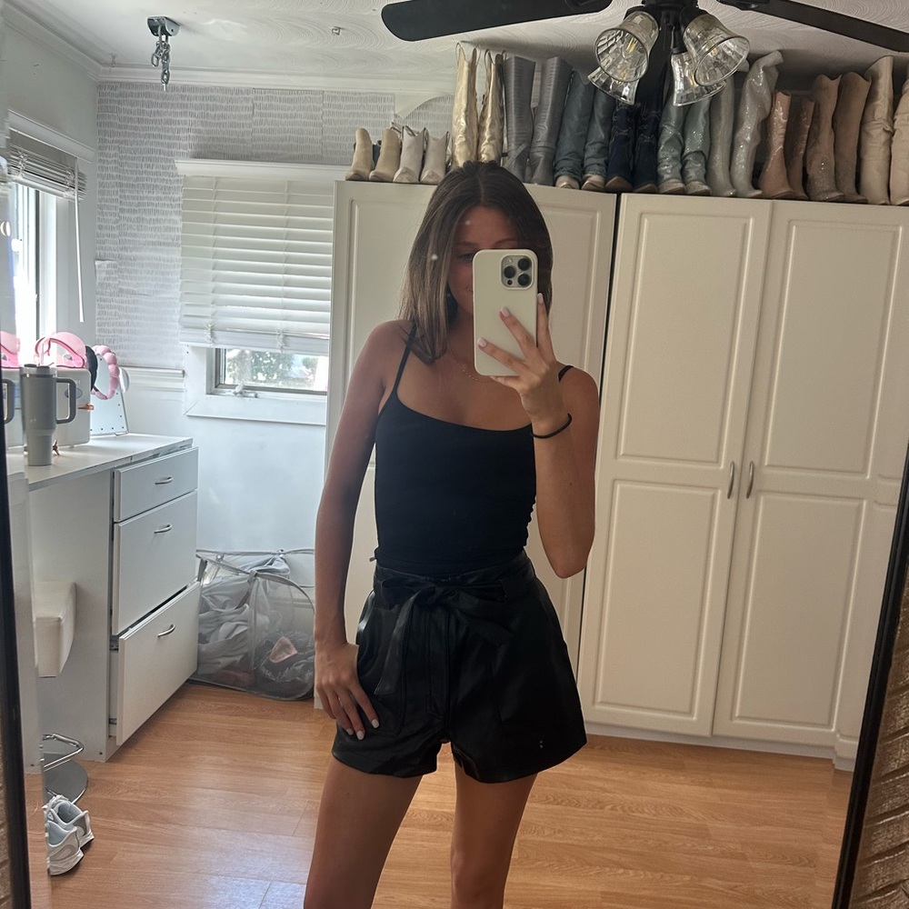 Black Leather Shorts